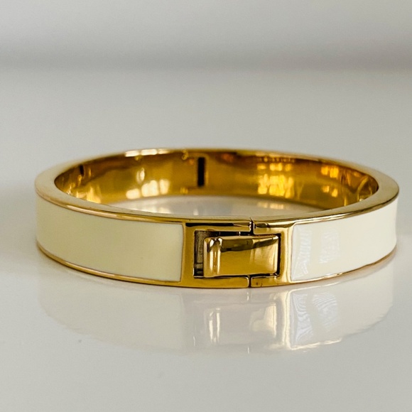 Kate Spade Hole Punch White Enamel Bangle - Picture 4 of 11